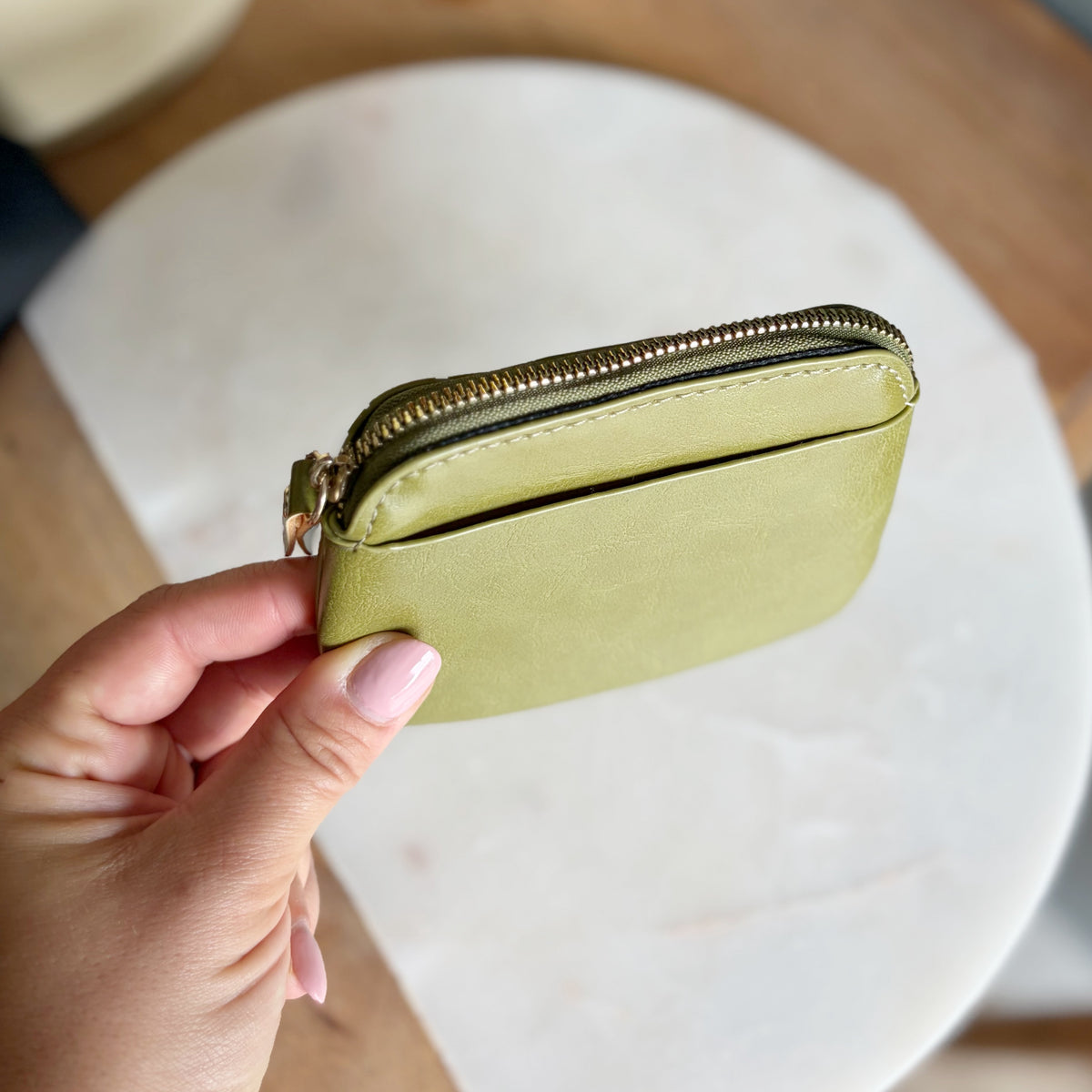 Zippered Card Wallet - Olive