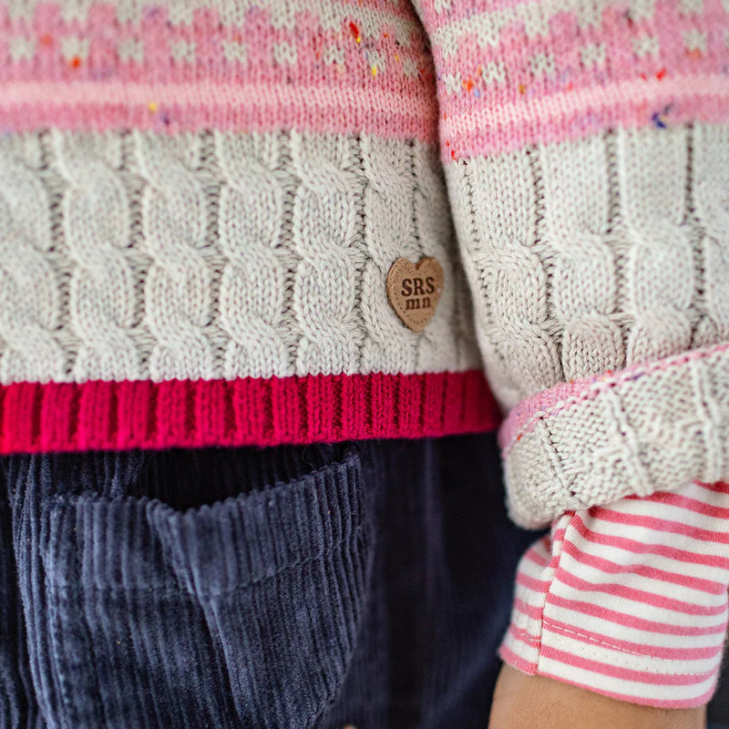 Cable Knit Sweater - Pink