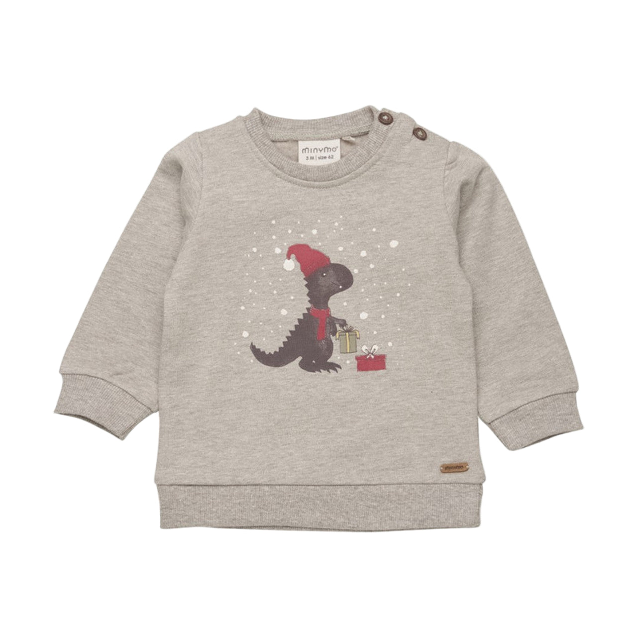 Christmas Dinosaur Sweatshirt - Beige Melange