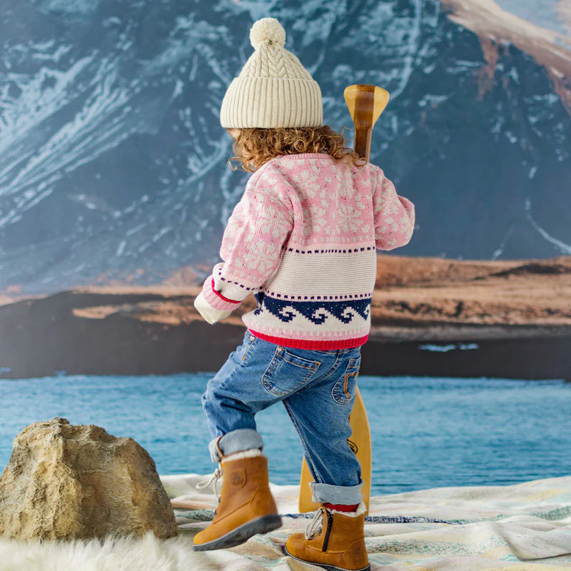 Baby Cable Knit Sweater - Pink