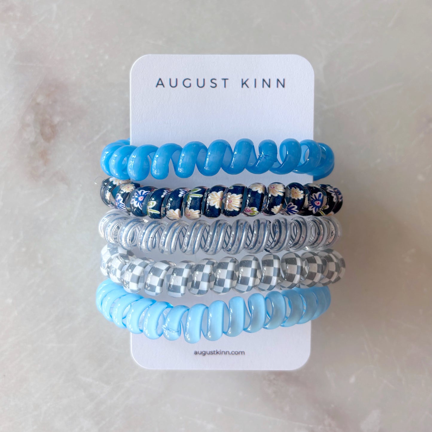 Coil Hair Ties - Blue