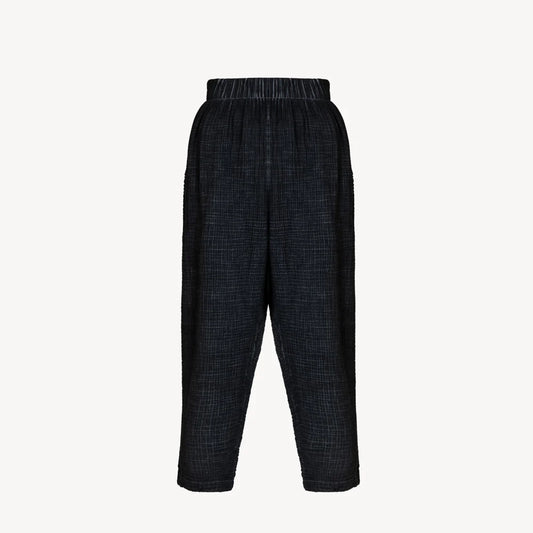Crinkle Cotton Slouchy Pant - Washed Black (O/S)