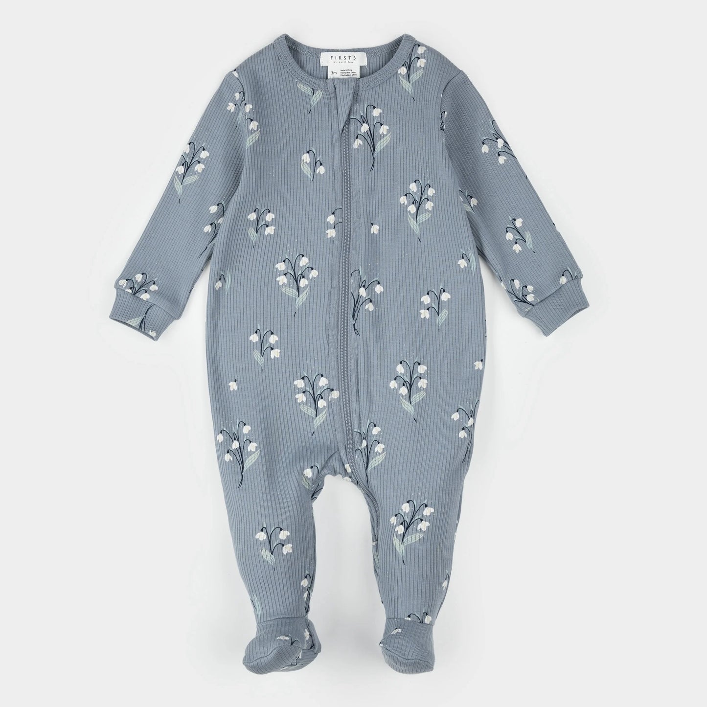Ribbed Footed Sleeper - Snow Drop