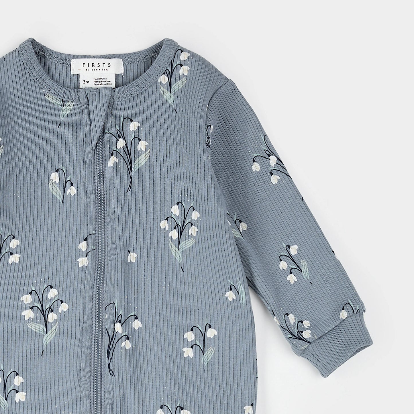 Ribbed Footed Sleeper - Snow Drop
