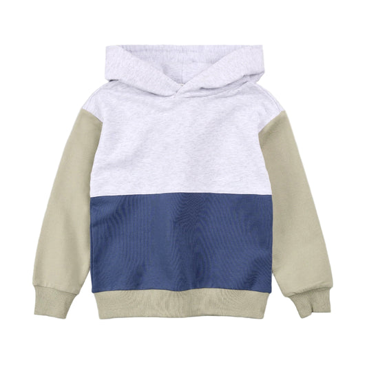 Hooded Sweatshirt - Blue Colour Block