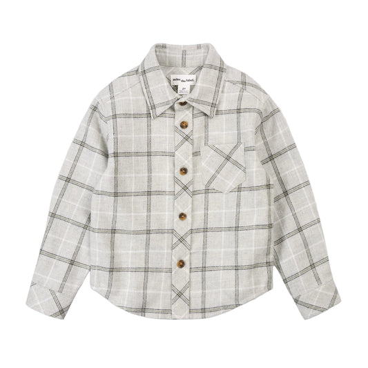 Flannel Shirt - Light Grey Plaid