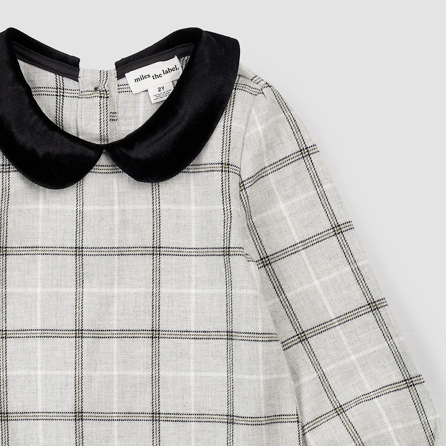 Flannel Dress - Light Grey Plaid