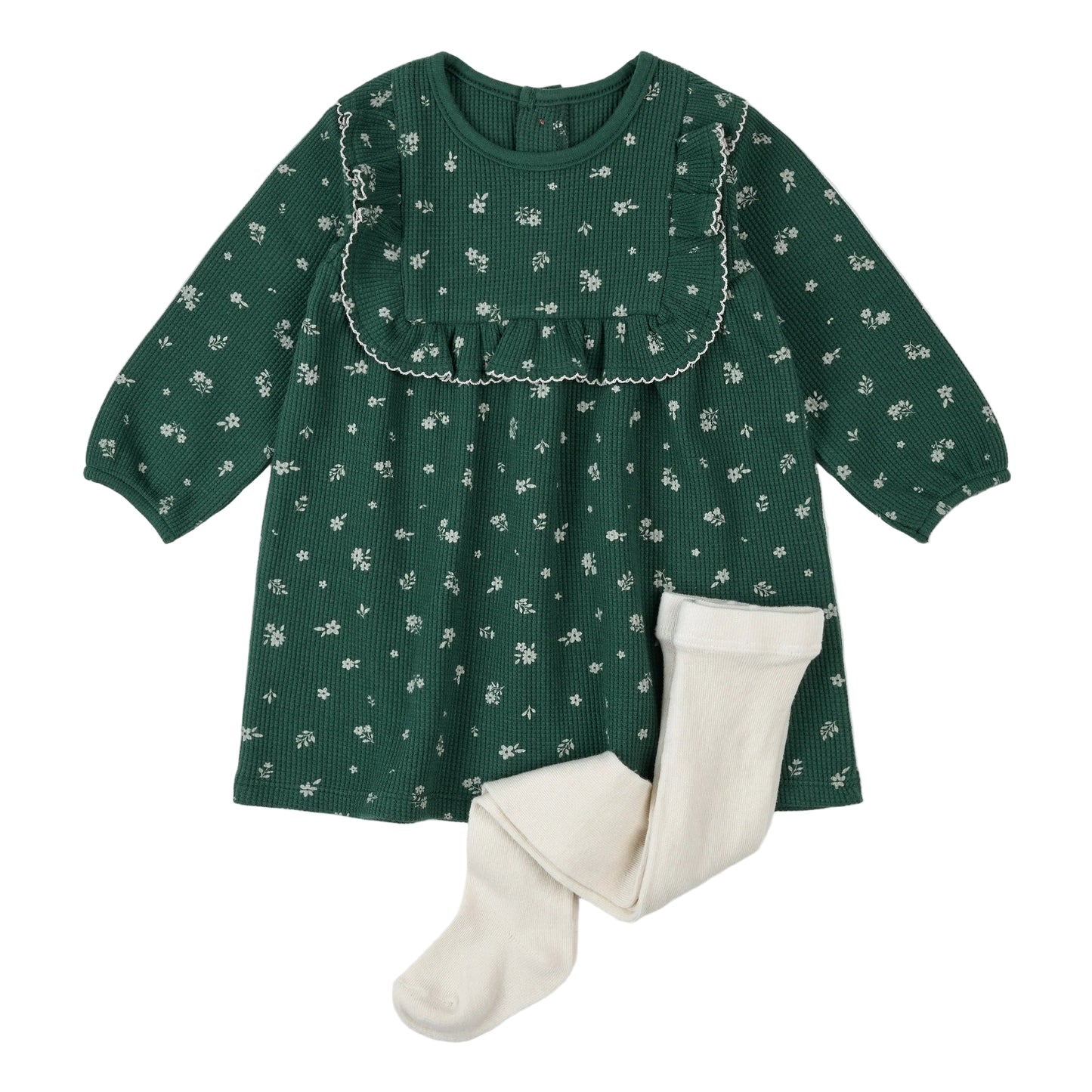 Thermal Dress Set - Dark Green Floral