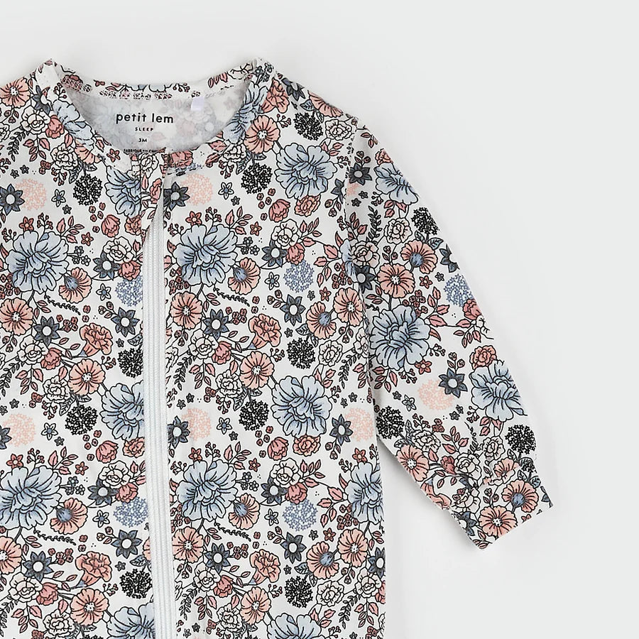 Jersey Footed Sleeper - Vintage Floral