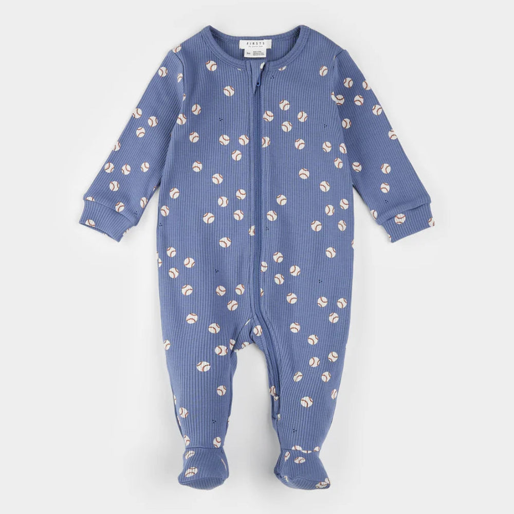 Ribbed Footed Sleeper - Baseball