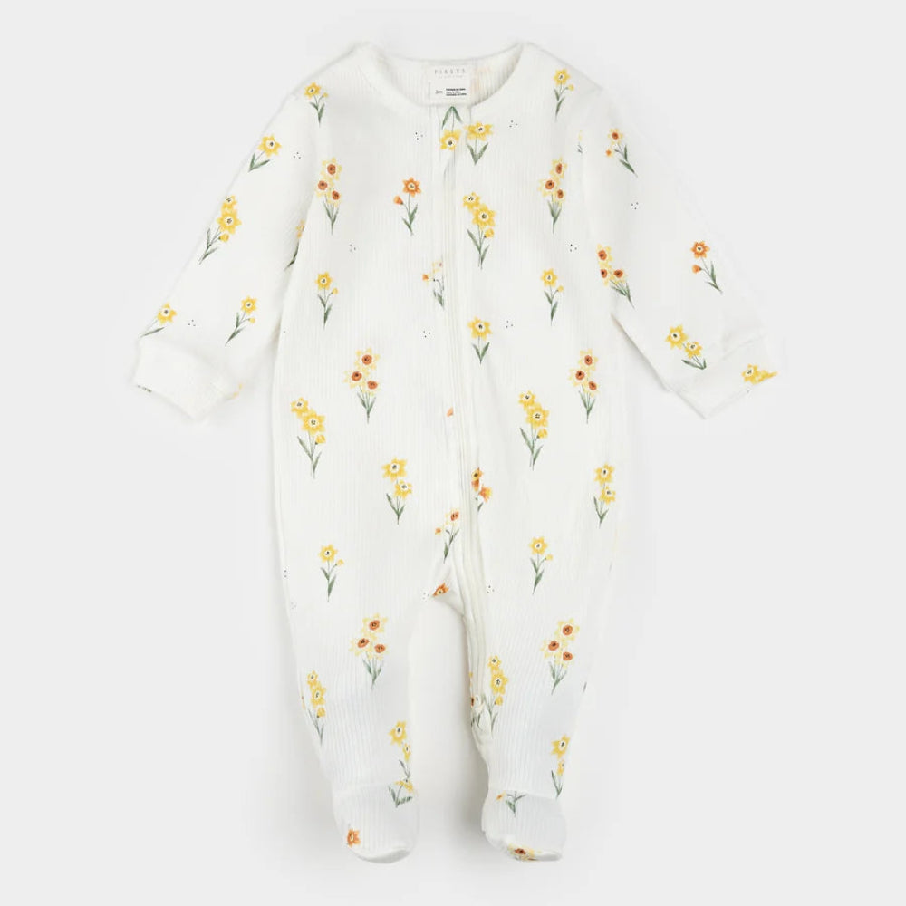Ribbed Footed Sleeper - Daffodils