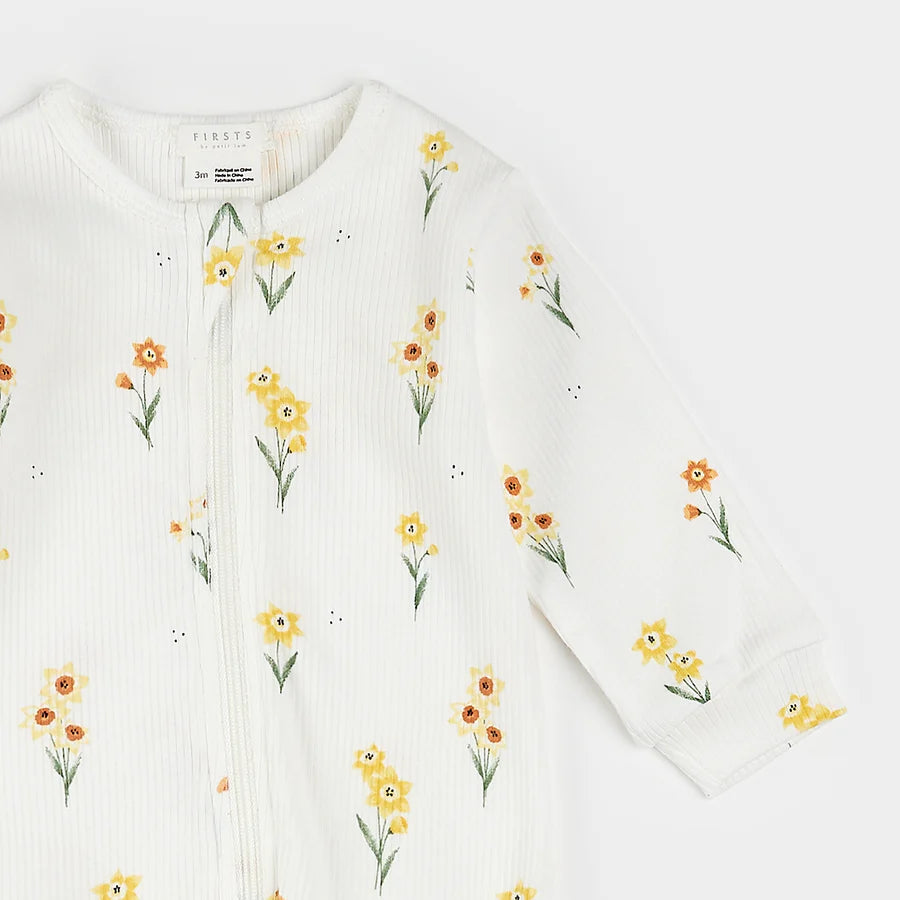 Ribbed Footed Sleeper - Daffodils