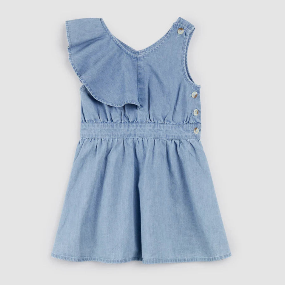 Sky Ruffled Dress - Chambray