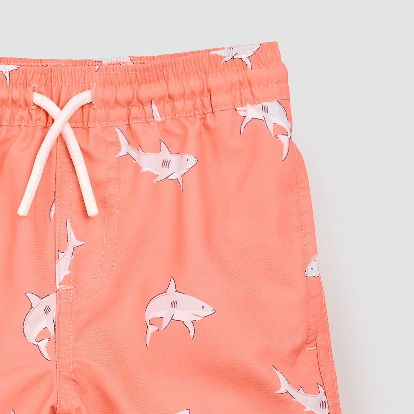 Shark Swim Shorts - Coral