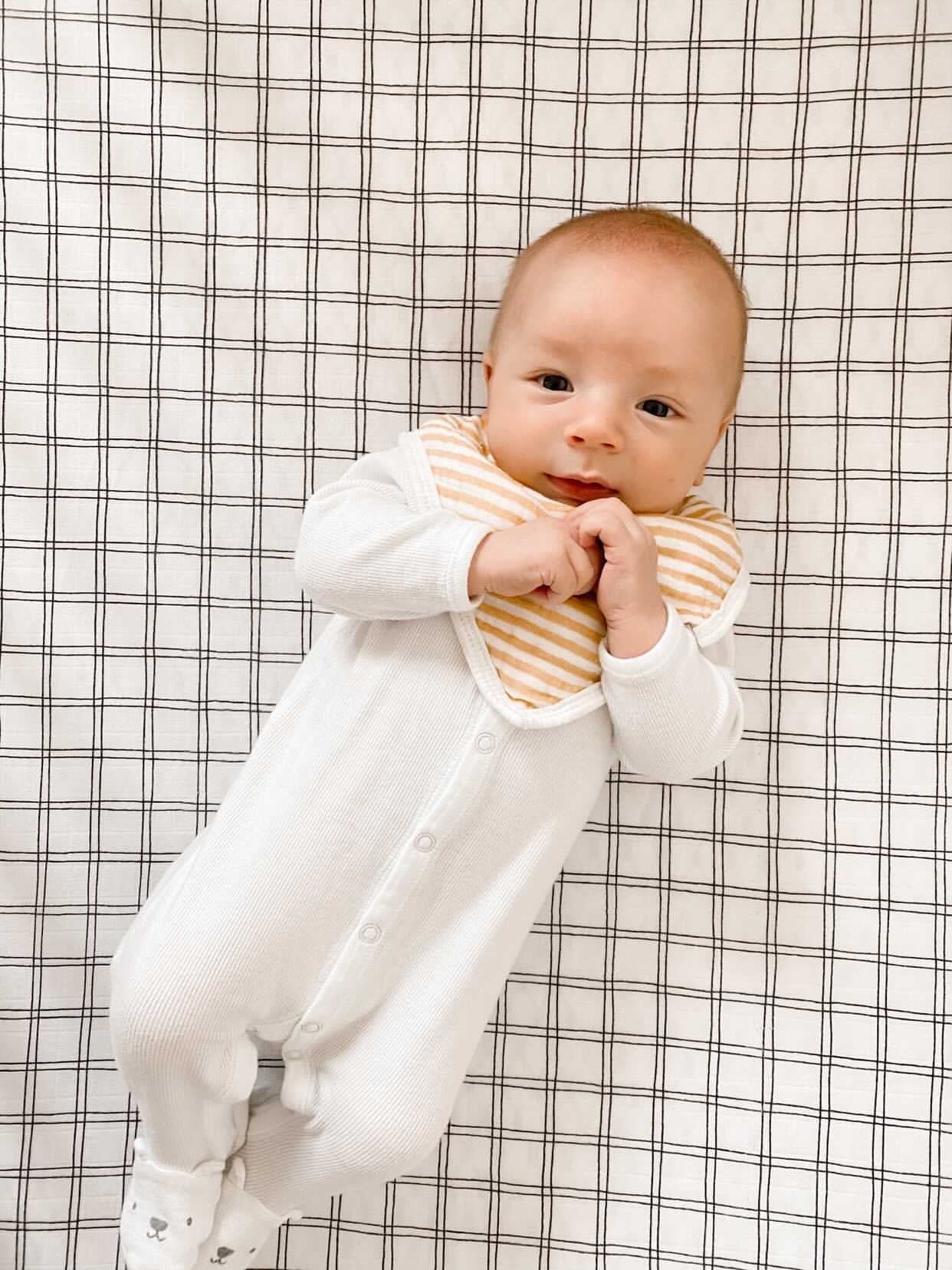 Muslin Fitted Crib Sheet - Grid