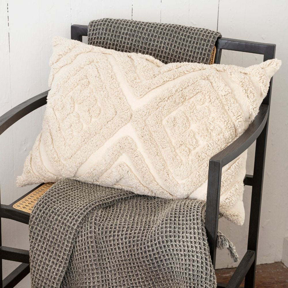 Stonewashed Waffle Throw - Charcoal