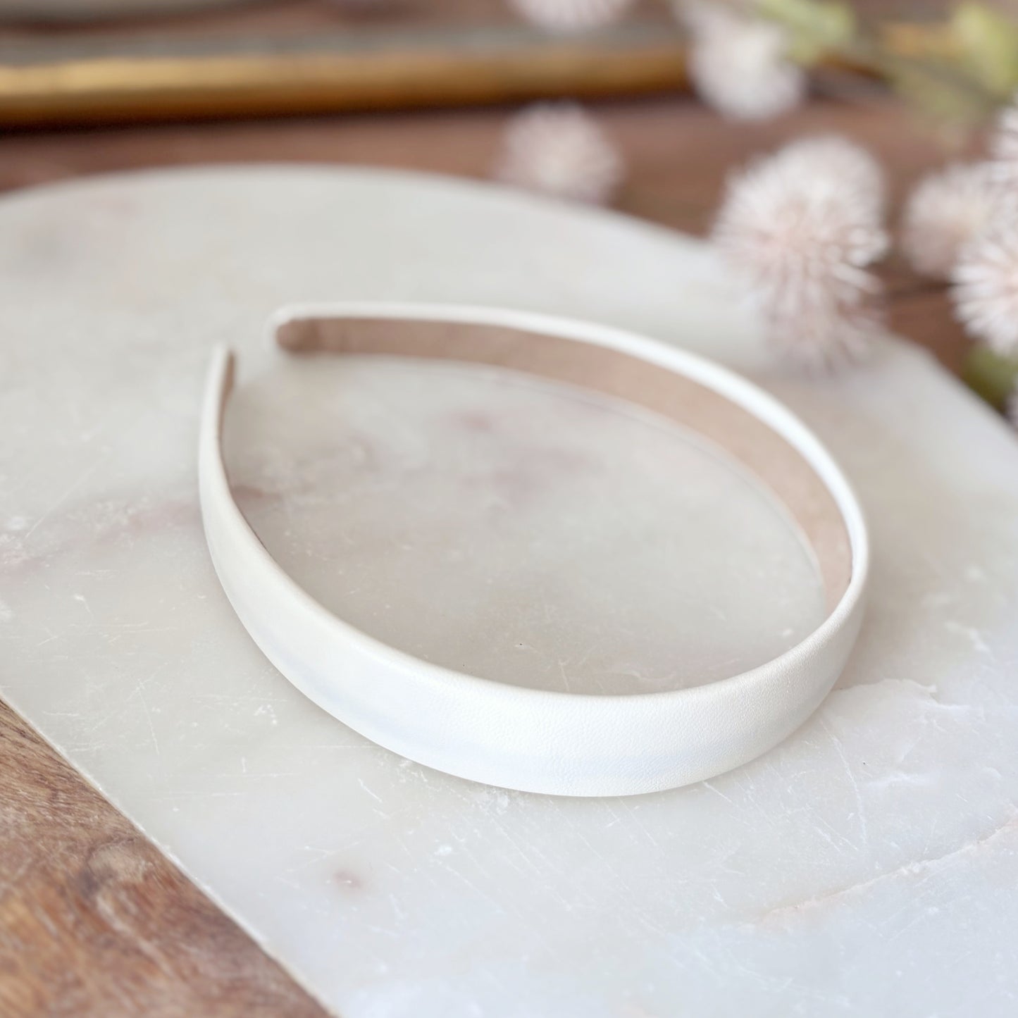 Leatherette Headband - Ivory