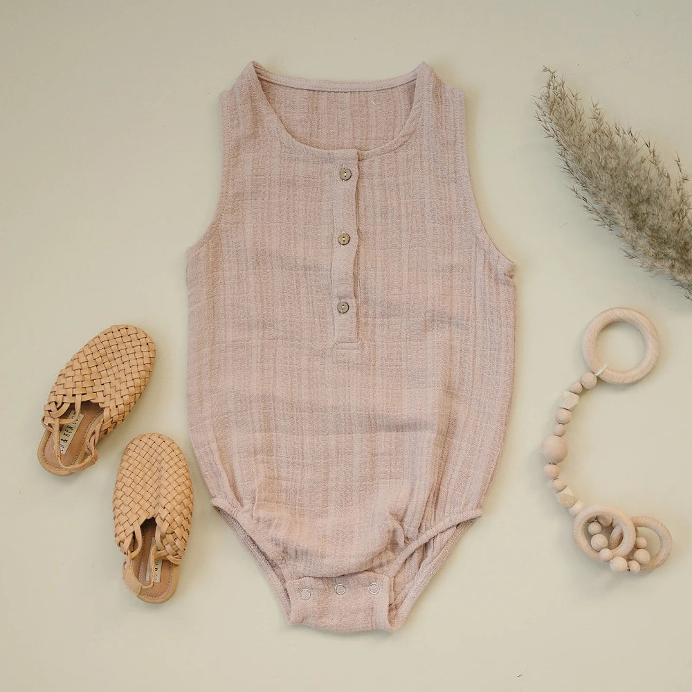 Crinkle Bodysuit - Rosy Tan