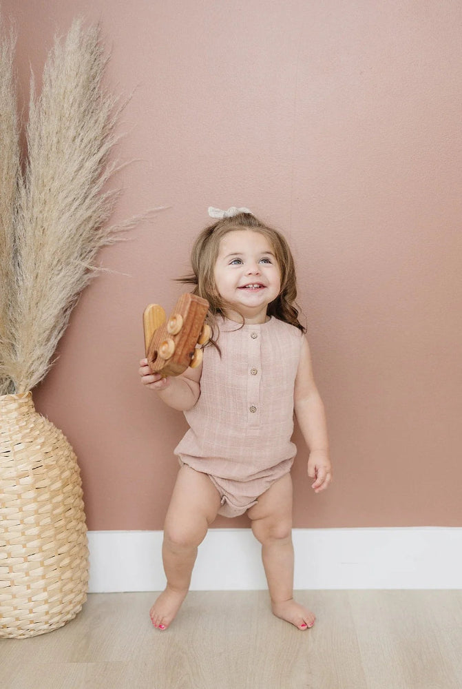 Crinkle Bodysuit - Rosy Tan