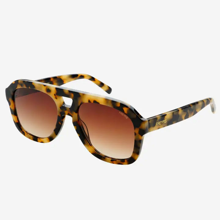 Voyager Oversized Aviator Sunglasses - Milky Tortoise