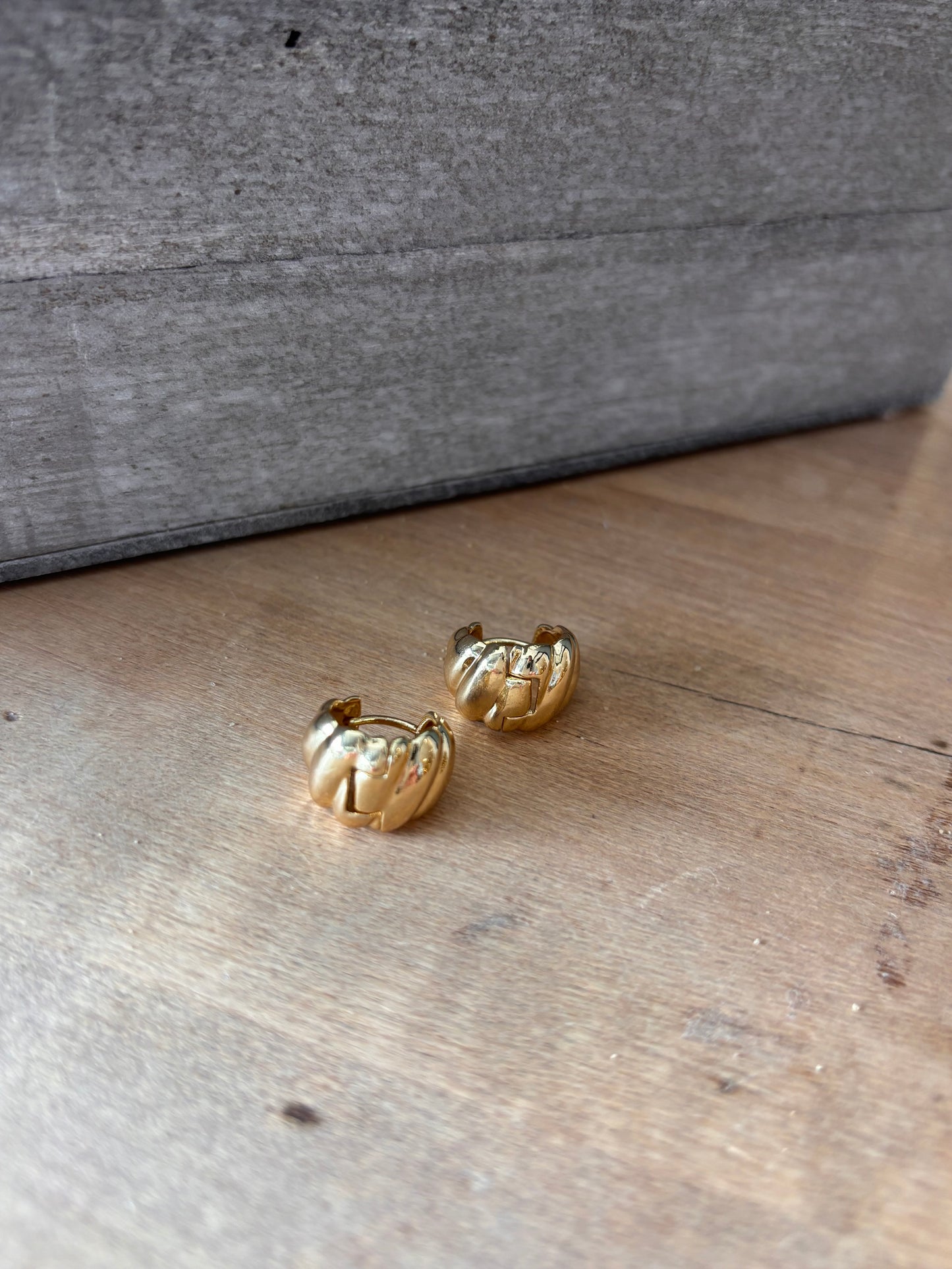 Gold French Spiral Earrings