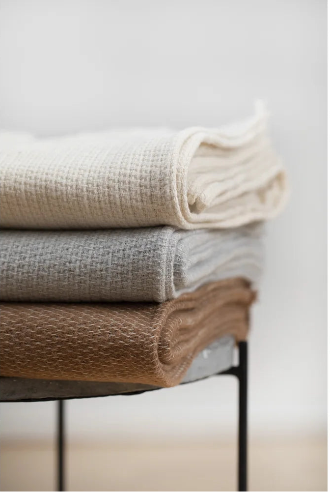Cotton Flannel Woven Blanket - Cork