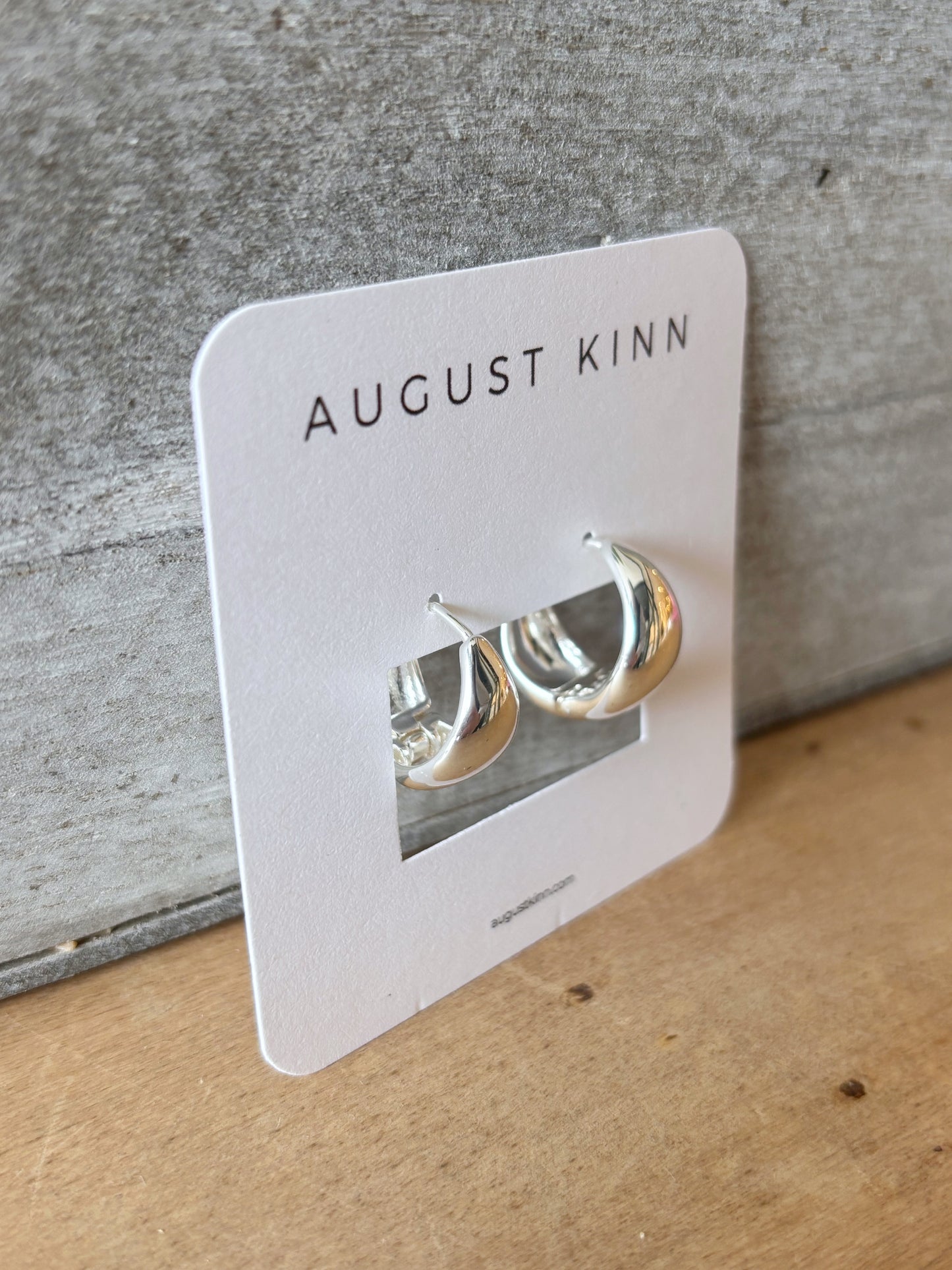 Silver Tapered Hoop Earrings