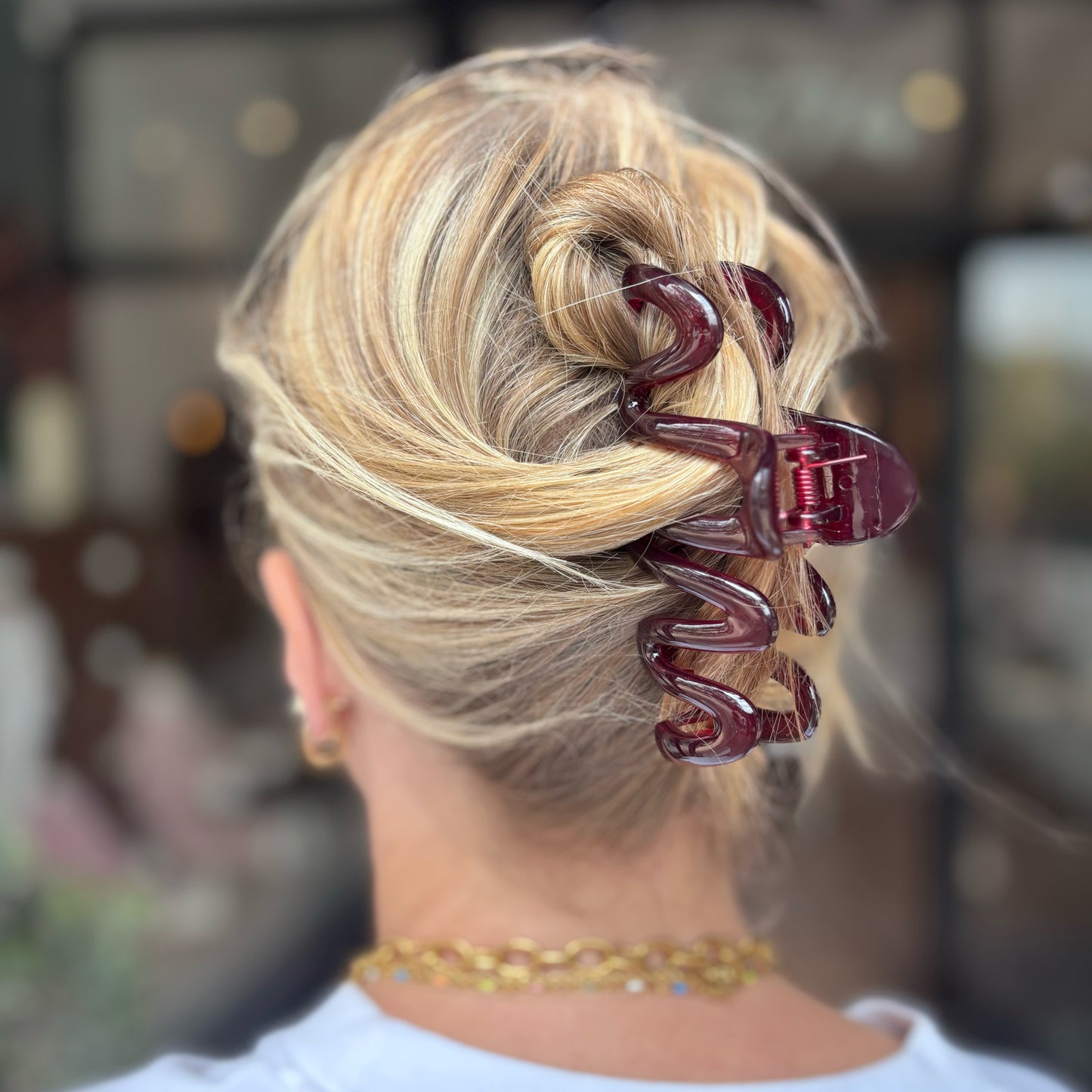 Jelly Scribble Hair Clip - Crimson