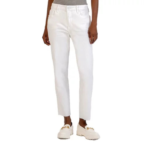 Reese High Rise Straight Ankle - White