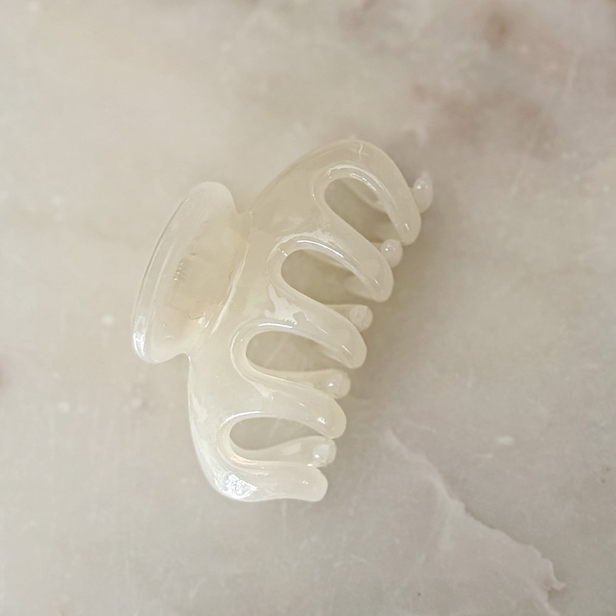 French Claw Hair Clip - White Glaze