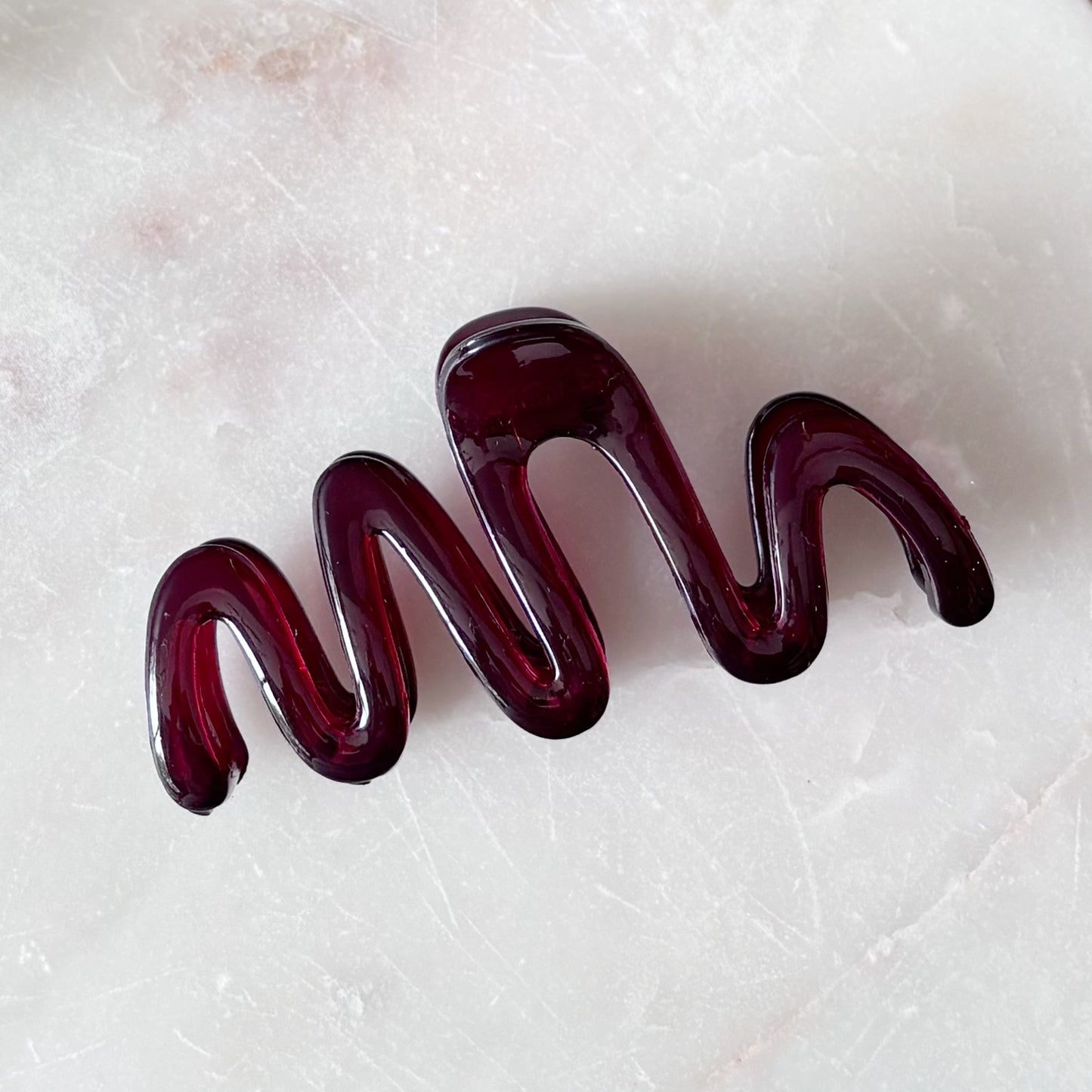 Jelly Scribble Hair Clip - Crimson