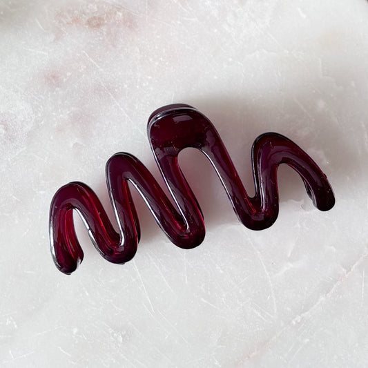 Jelly Scribble Hair Clip - Crimson