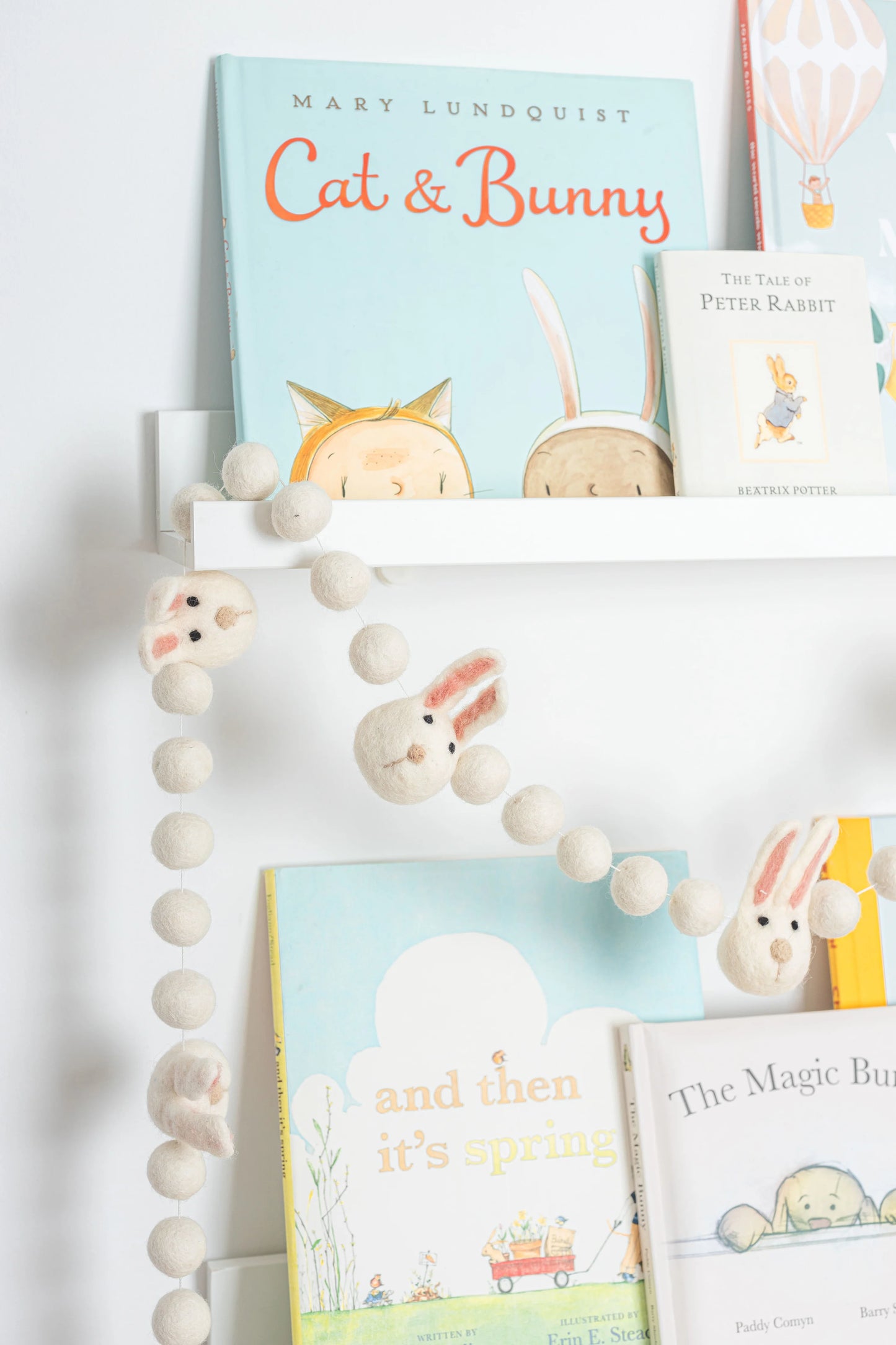 Felt Garland - White Bunny