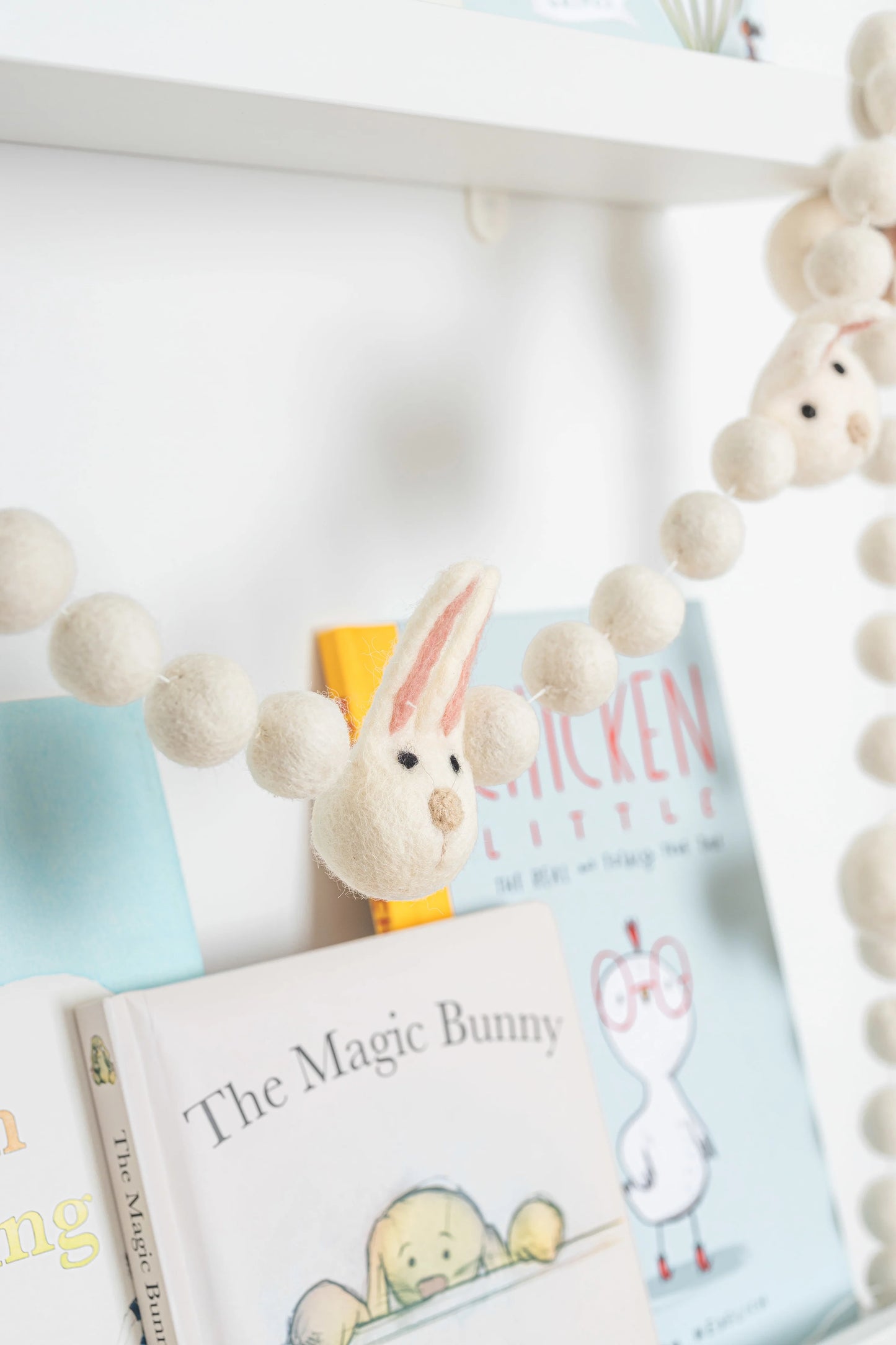 Felt Garland - White Bunny