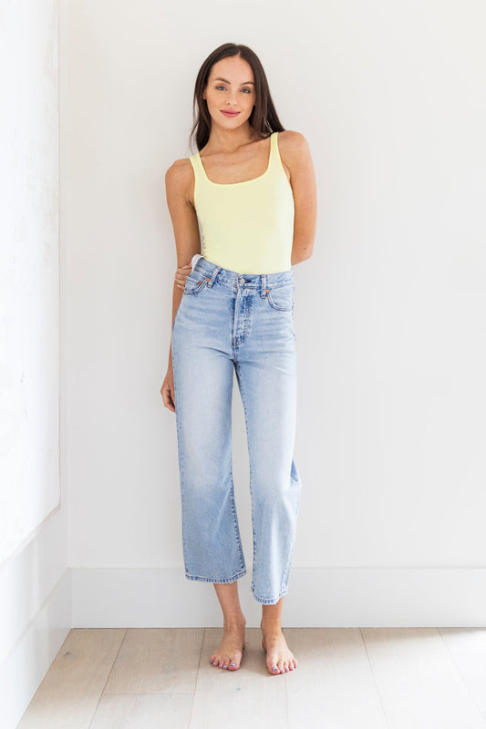 Hannah Square Neck Body Suit - Lemoncello