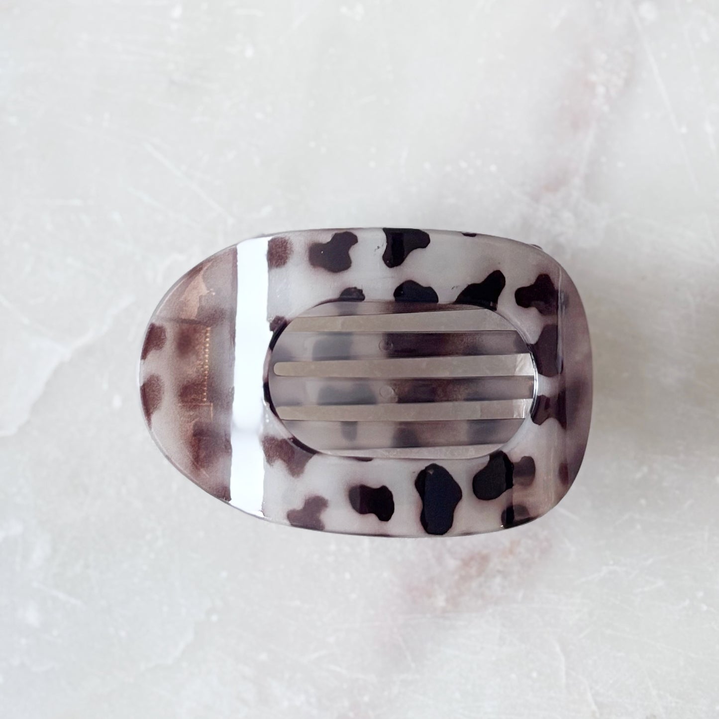 Jelly Flat Hair Clip - Tortoise