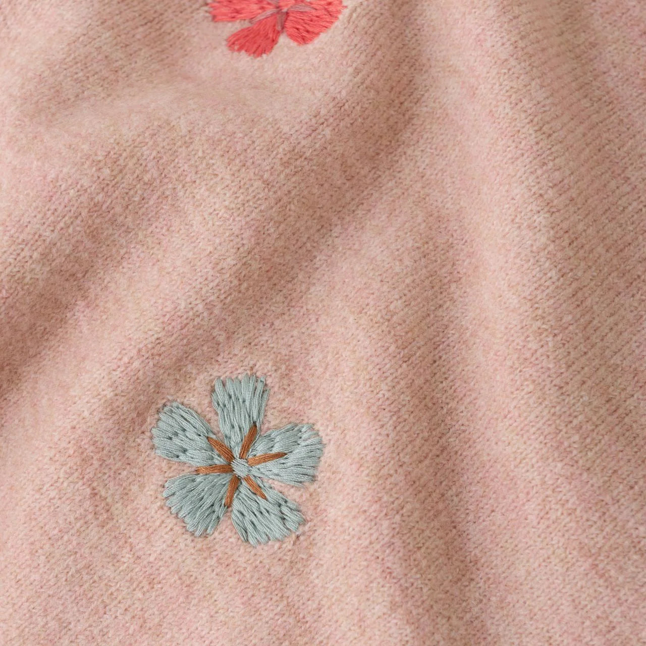 Flower Knit Pullover - Misty Rose