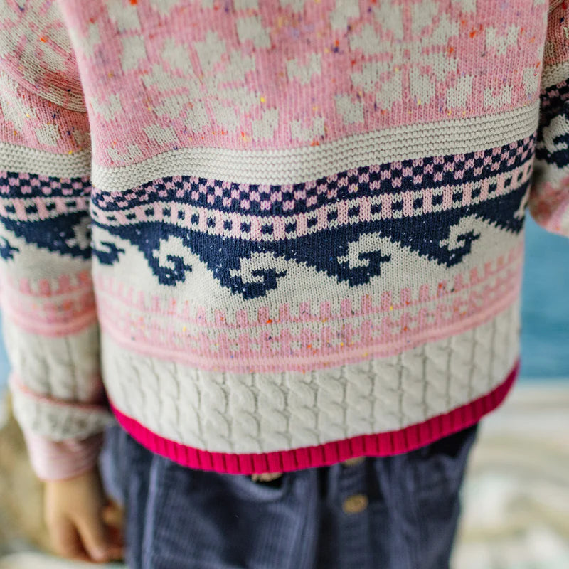 Cable Knit Sweater - Pink