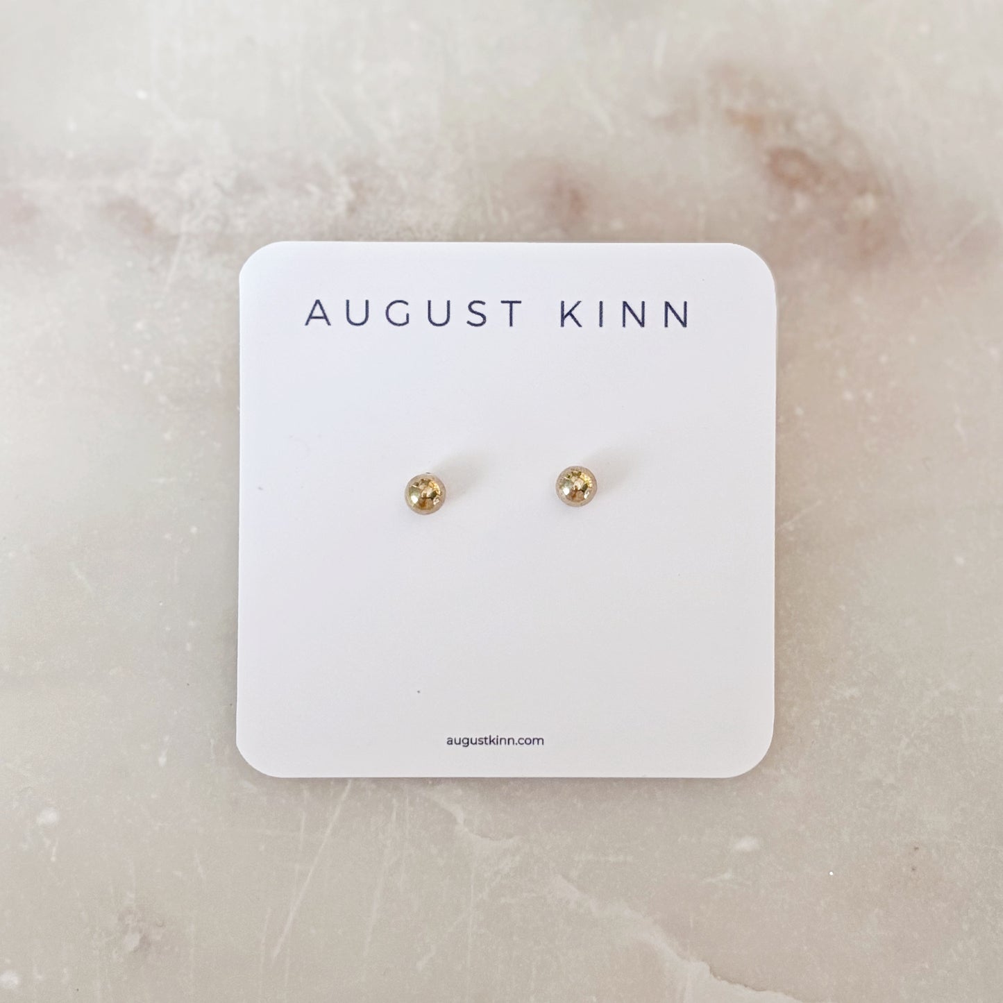 Stud Earrings - Golden Ball