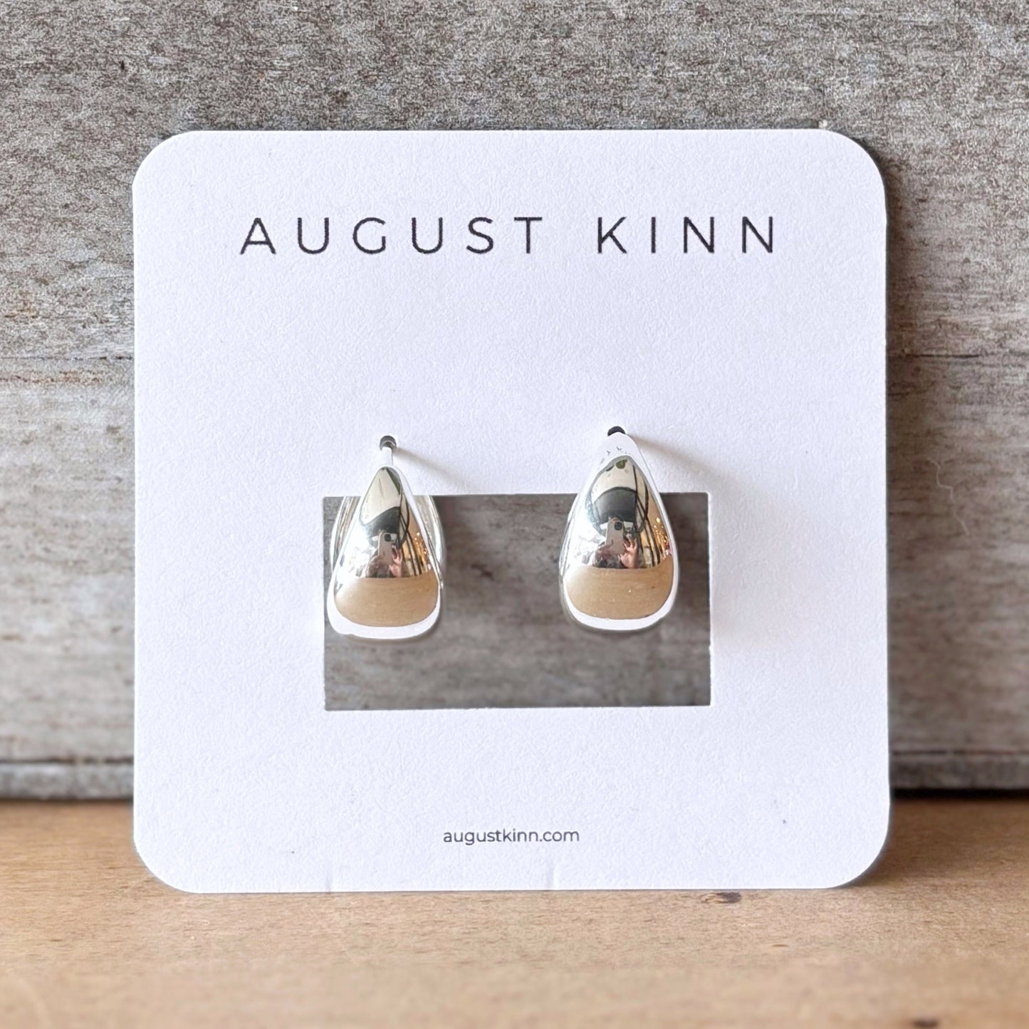 Silver Tapered Hoop Earrings