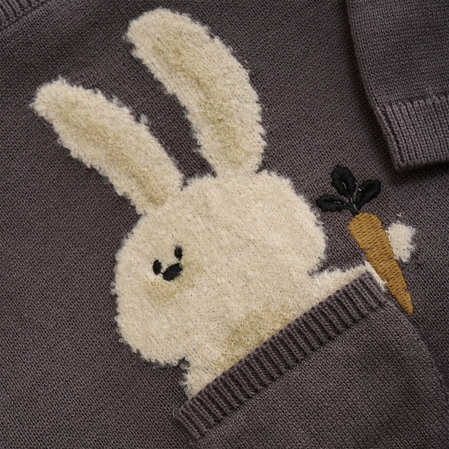 Bunny Knit Pullover - Dark Grey