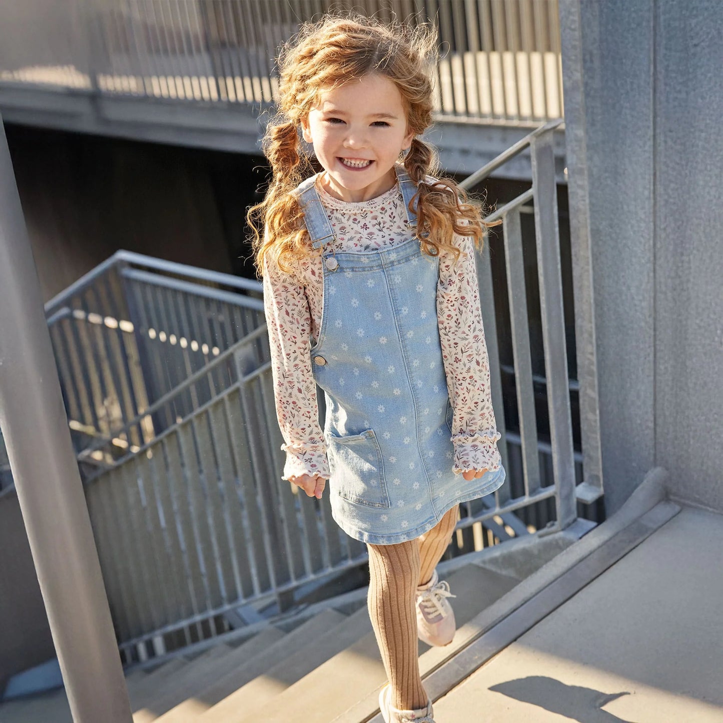 Spencer Overall Dress - Blue Floral