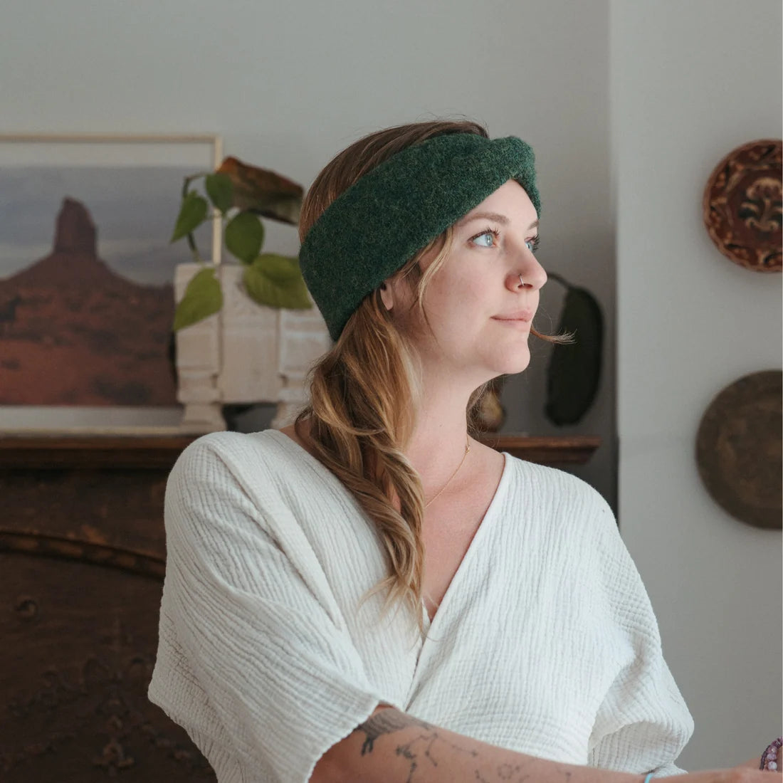 Twisted Baby Alpaca Headband - Woodland