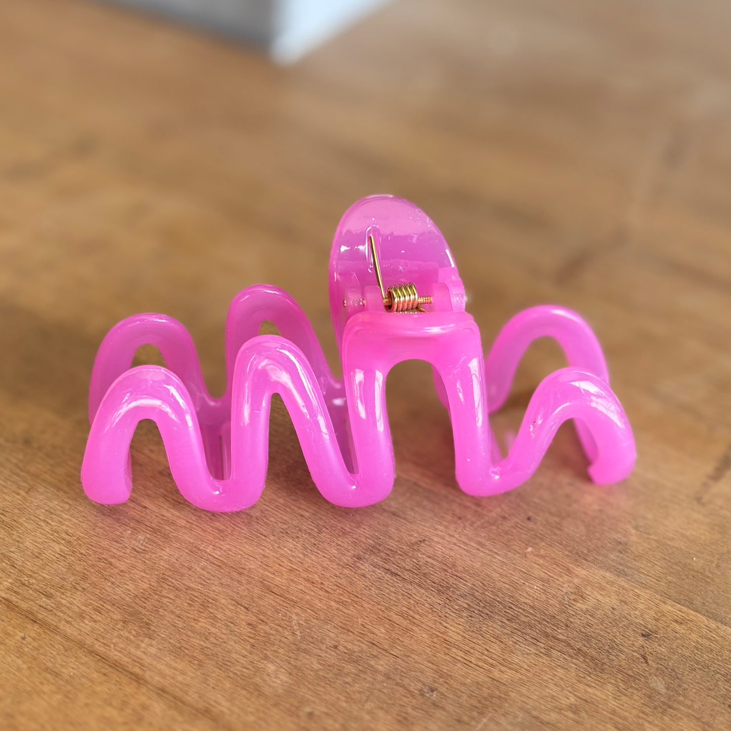 Jelly Scribble Hair Clip - Pink