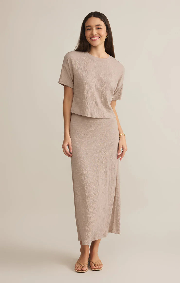 Sway Textured Cropped Tee - Parchment