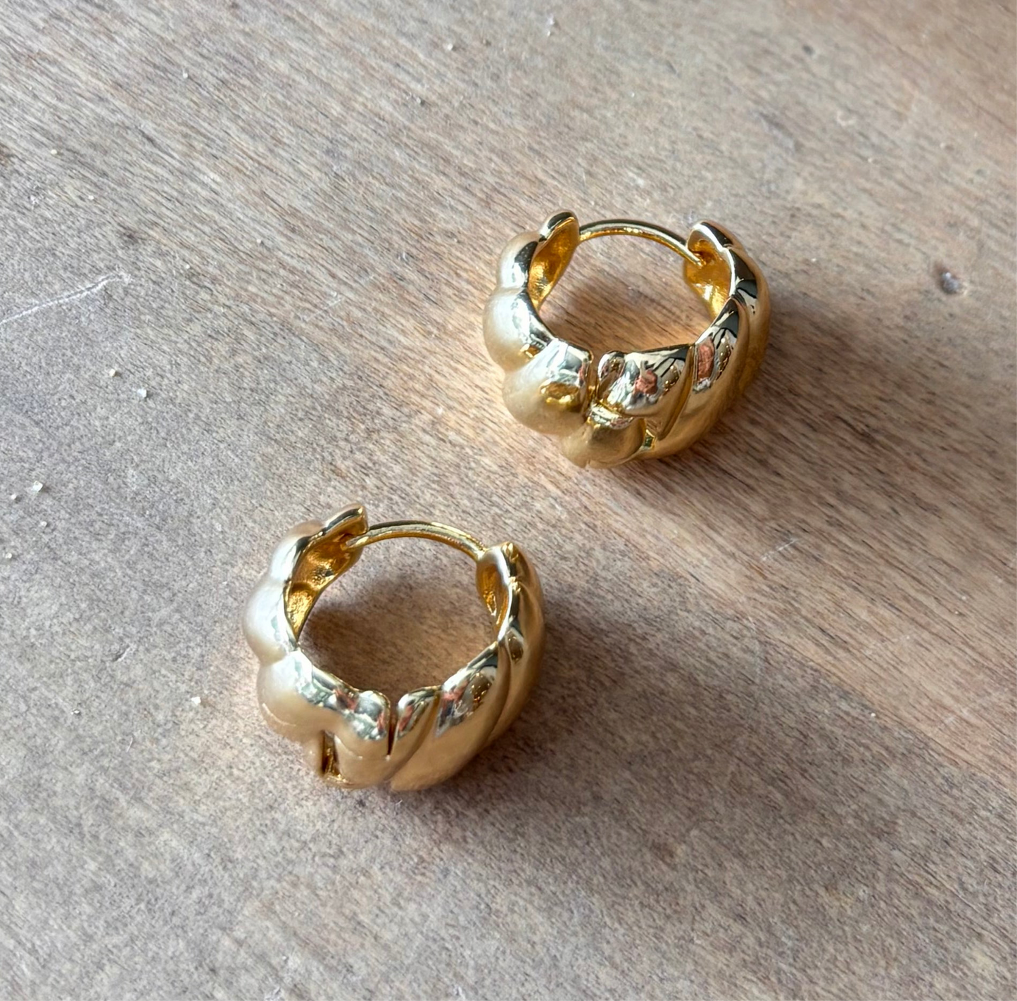 Gold French Spiral Earrings