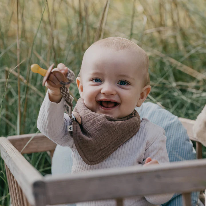 Muslin Bandana Bib - Dark Oak