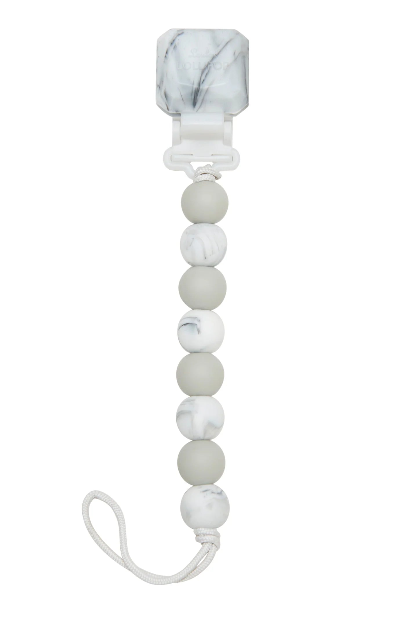 Silicone Pacifier Clip - Marble Grey