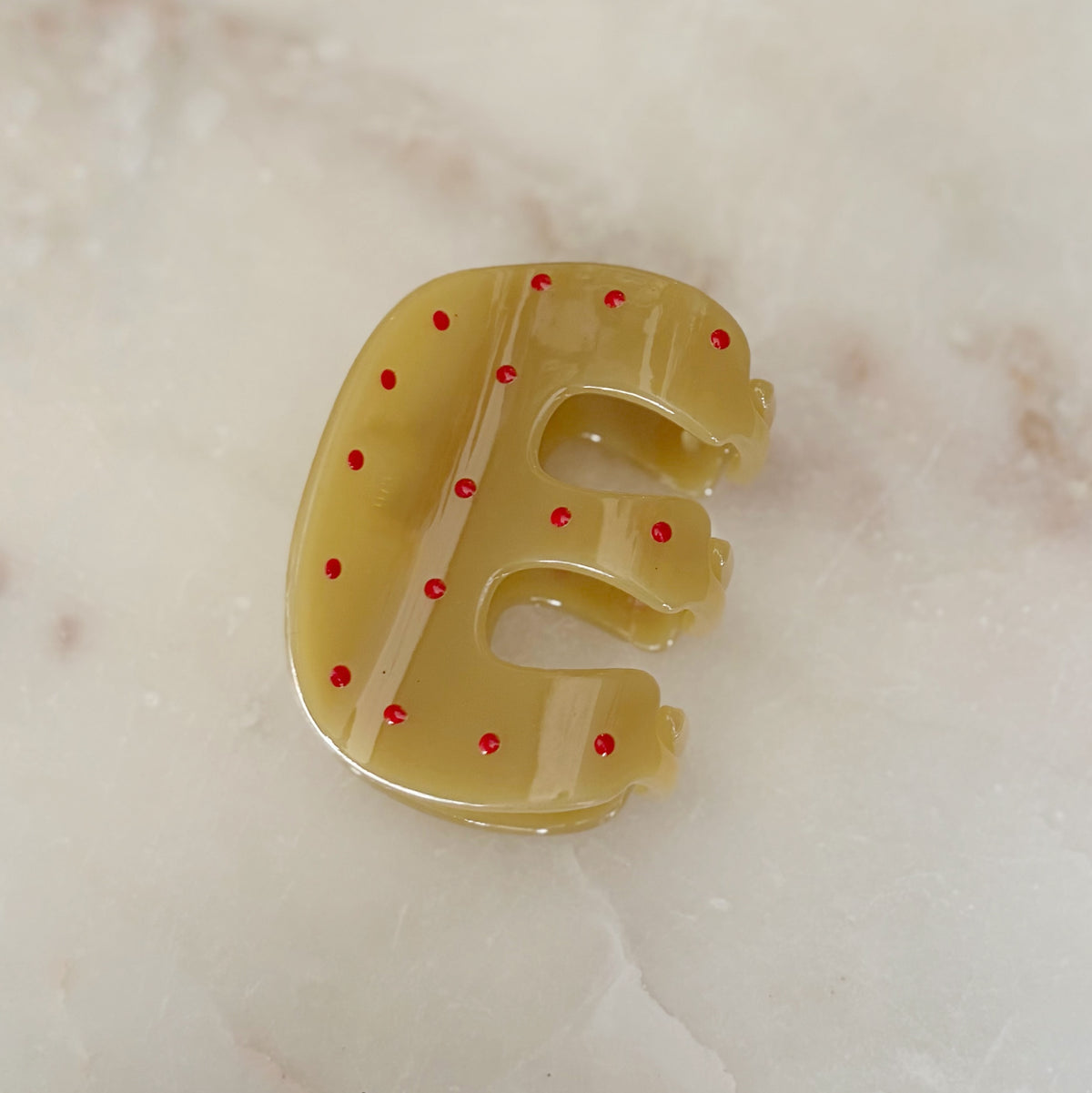Polka Dot Hair Clip - Chartreuse