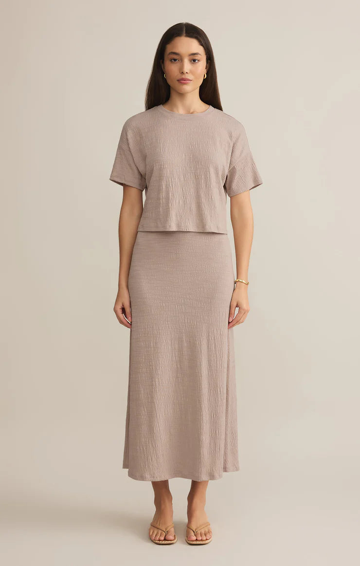 Sway Textured Cropped Tee - Parchment